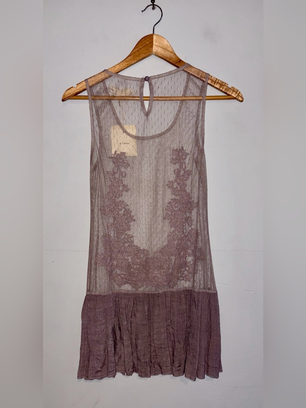 AREVE Mesh Lace Sleeveless Tank Dress/Tunic Sz S NWT! - Picture 2 of 7